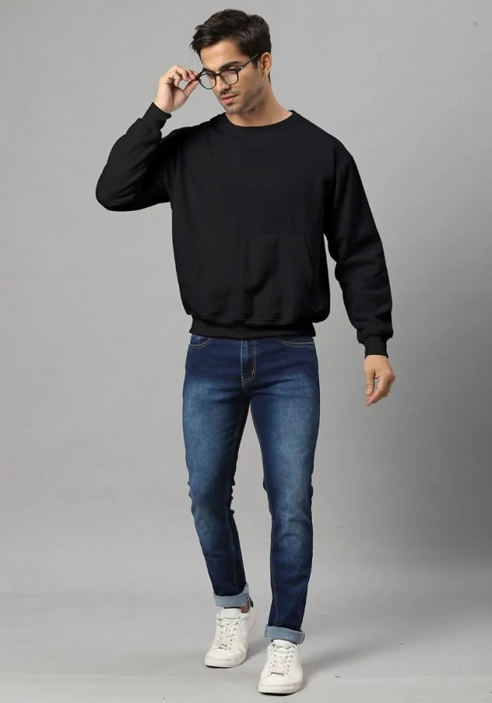 Lite Men Oversized Sweatshirt Black