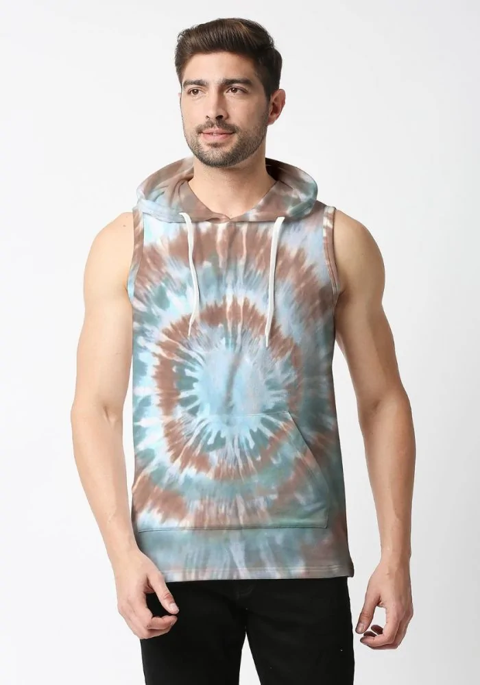 Tie Dye Sleeveless Hoodie