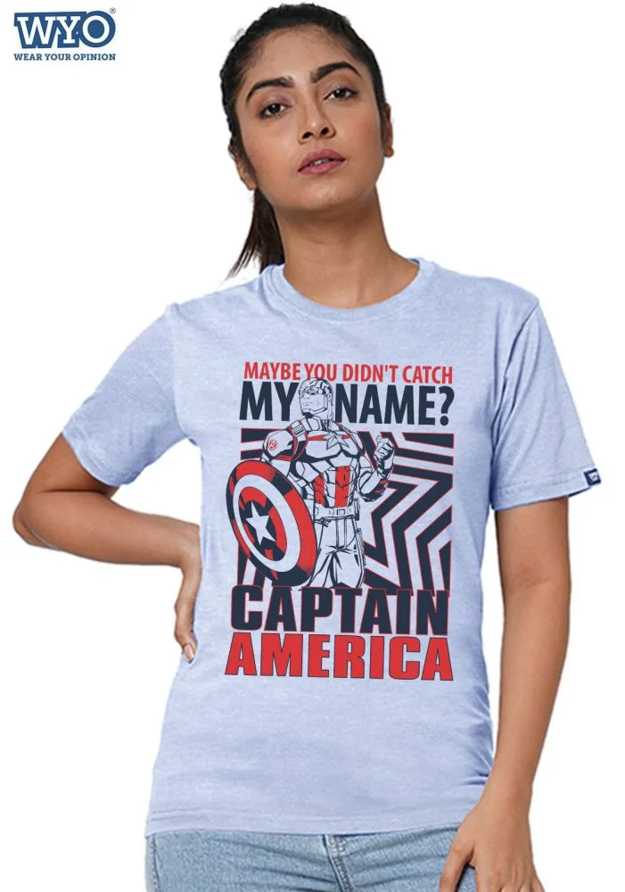 Catch My Name Captain America Straight Fit Tshirt