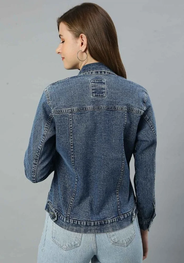 Women Denim Jacket Denim Blue