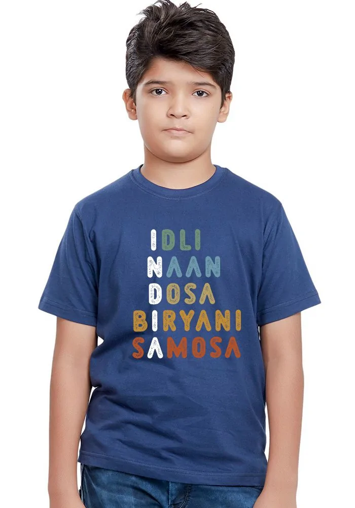 Indian Food Senior Kids T Shirt