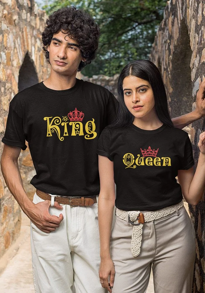 Buy King Queen Couple T Shirts Online WYO.in