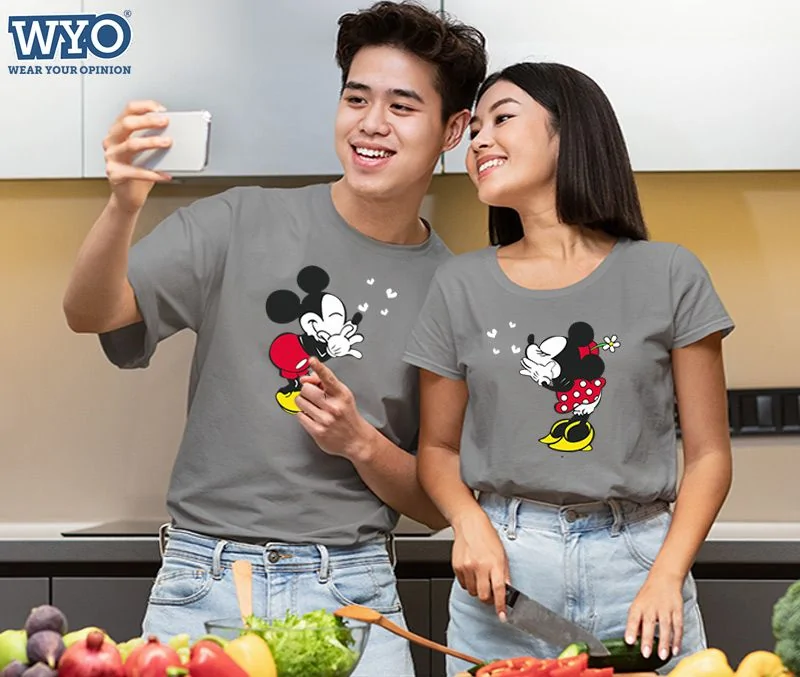 Shop Official Disney Mickey & Minnie Couple T-Shirt - WYO.in