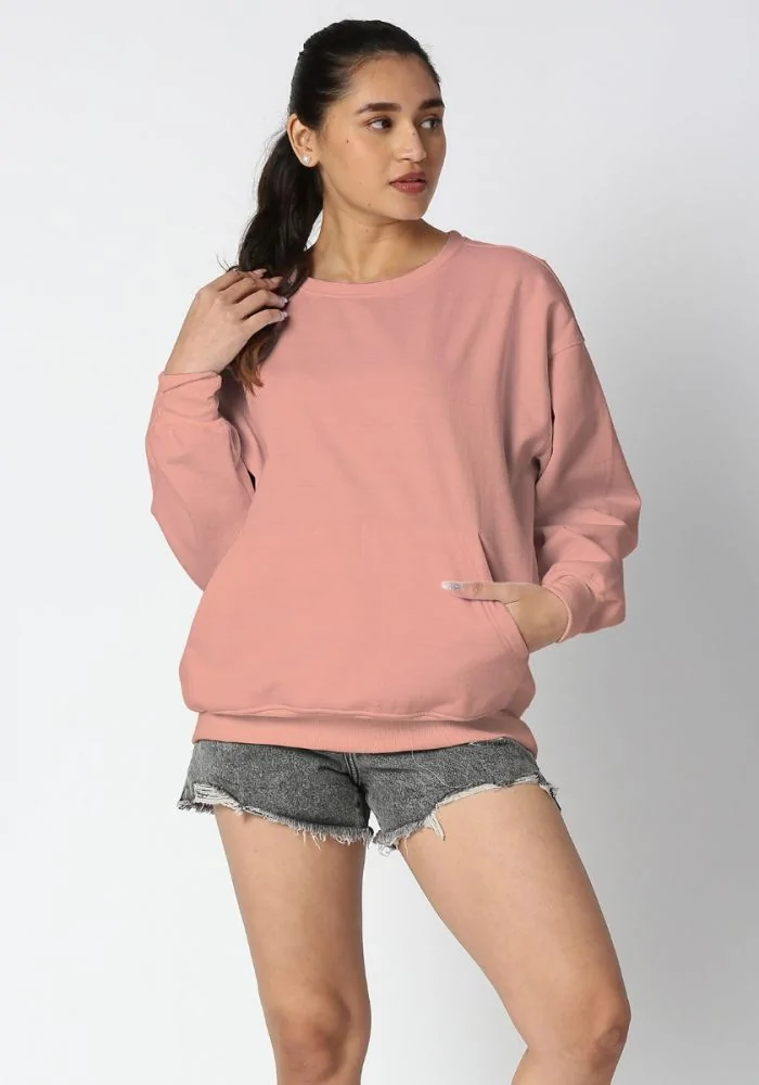 Lite Women Oversized Sweatshirt - Peach