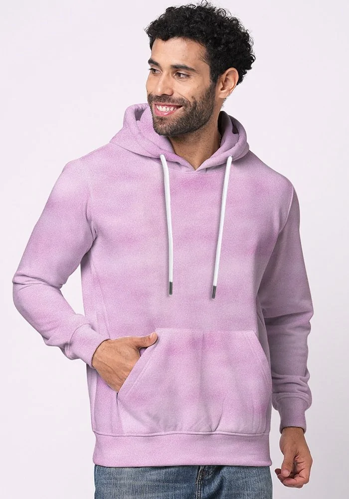 Mens Textured Kangaroo Pocket Hoodie Orchid Pink